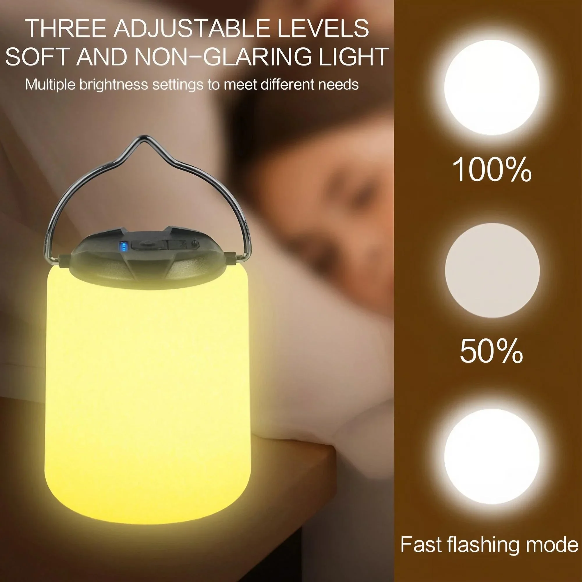Power Outage Light - 3-ступенчатая регулировка яркости, перезаряжаемый через USB