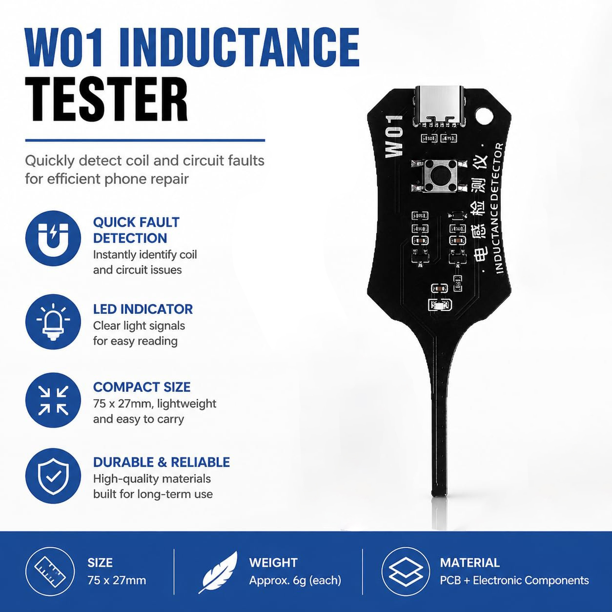 Тестер индуктивности W01 Type  – обзор и цена Co Detector Plug