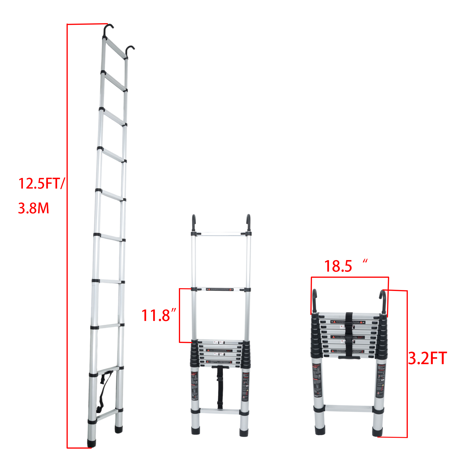 Серебристая телескопическая ле – обзор и цена Fire Escape Ladder