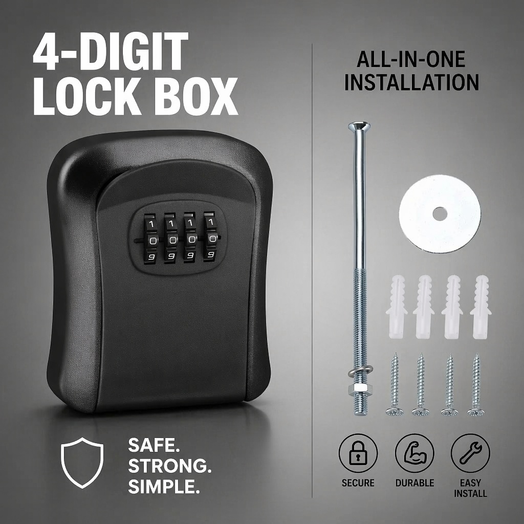 Настенный водонепроницаемый ящ – обзор и цена Lockbox Key Secure